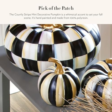 MacKenzie-Childs Courtly Stripe Mini Pumpkin - Decorative Fall Decor  