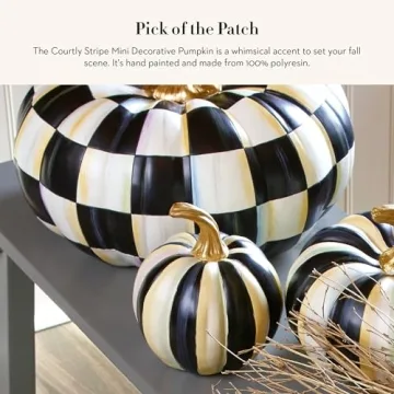 MacKenzie-Childs Courtly Stripe Mini Pumpkin - Decorative Fall Decor  