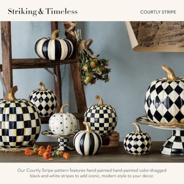 MacKenzie-Childs Courtly Stripe Mini Pumpkin - Decorative Fall Decor  