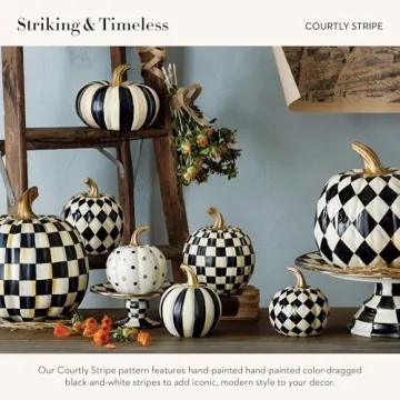 MacKenzie-Childs Courtly Stripe Mini Pumpkin - Decorative Fall Decor  