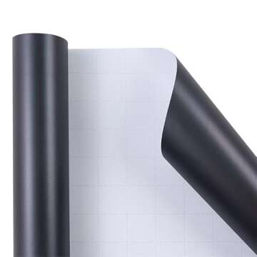 ZINTBIAL Matte Black Wrapping Paper Roll with Cut Lines - Solid Black Holiday Gift Wrap for Graduation, Christmas, Birthdays, Wedding, All Occasion - 17.5 in x 33 ft (48 sq. ft), Easy to Cut