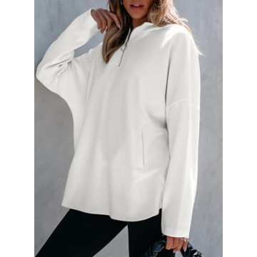 EVALESS Women's Trendy Casual Zip-Up Hoodie for Fall