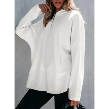 EVALESS Women's Trendy Casual Zip-Up Hoodie for Fall