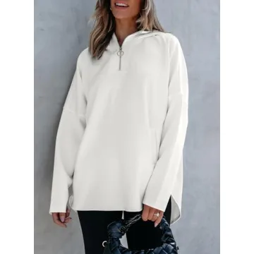 EVALESS Women's Trendy Casual Zip-Up Hoodie for Fall