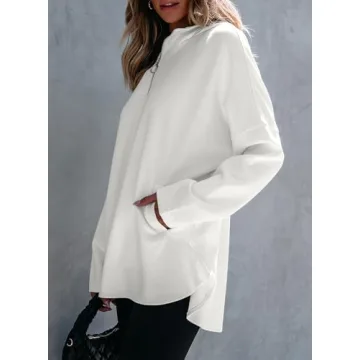 EVALESS Women's Trendy Casual Zip-Up Hoodie for Fall