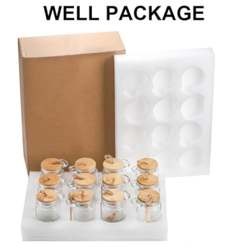 ZENFUN Glass Spice Jars with Bamboo Lid & Spoon Set 12 Pack