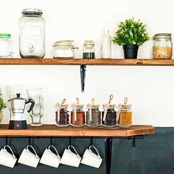 ZENFUN Glass Spice Jars with Bamboo Lid & Spoon Set 12 Pack