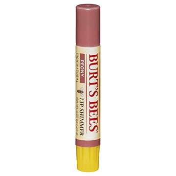 Burt's Bees Lip Balm, Moisturizing Lip Shimmer for Women, for All Day Hydration, with Vitamin E & Coconut Oil, 100% Natural, Peony, 0.09 Ounce