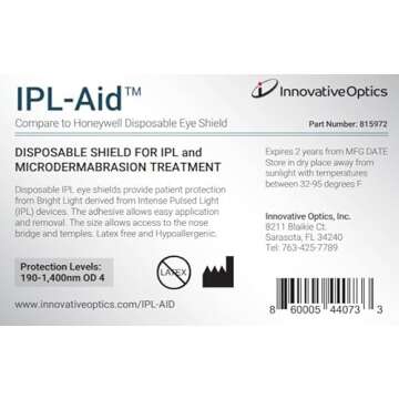 Innovative Optics IPL-AID: Disposable Eye Shield for Safe IPL Treatment. Protect Your Eyes with Prec...