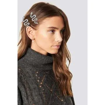 TEBIEKOY Snake Hair Pins with Sparkly Rhinestones Hair Clips, 4 Pcs Alloy Snake Hair Clips Set, Crystal Hair Accessories Headdress for Girls and Women