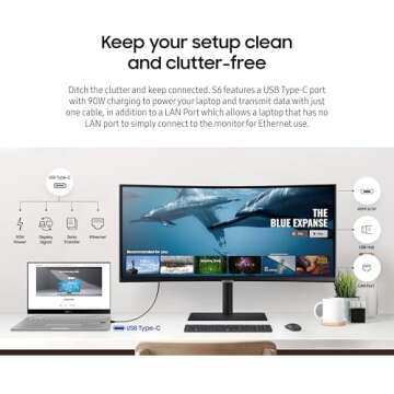 SAMSUNG 34-Inch Ultrawide Curved Monitor with HDR10