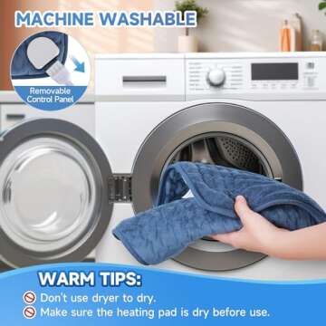 Heating Pad for Back, Heating Pad for Period Cramps with 6 Heat Settings & Timer, Portable Electric Heating Pads for Neck and Shoulders, Christmas Gifts for Women, Men, Blue…