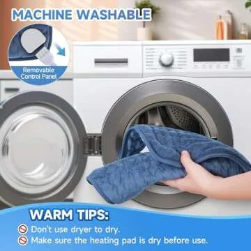 Heating Pad for Back, Heating Pad for Period Cramps with 6 Heat Settings & Timer, Portable Electric Heating Pads for Neck and Shoulders, Christmas Gifts for Women, Men, Blue…