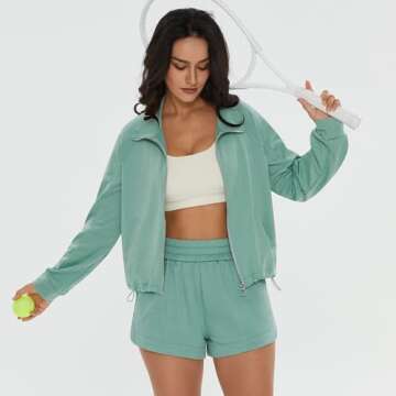 Comfy DEEP SELF Women 2 Piece Outfits - Zip Up Sweatset