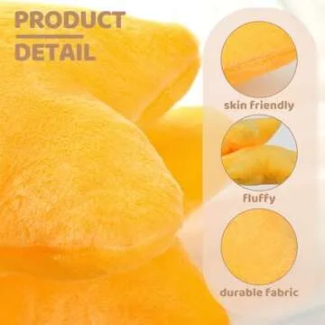 Sumind 2 Pcs 15.7 Inch Star Pillow Plush Star Throw Pillow Cute Pillows Aesthetic 3D Throw Stuffed Cushion Decorative Gift Room Decor for Bedroom Sofa Chair(Yellow)