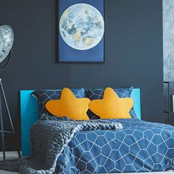 Sumind 2 Pcs 15.7 Inch Star Pillow Plush Star Throw Pillow Cute Pillows Aesthetic 3D Throw Stuffed Cushion Decorative Gift Room Decor for Bedroom Sofa Chair(Yellow)