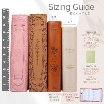 Large Bible Covers for Women - Floral Bible Cover Case for Women | Bible Carrying Case for Women | Girls Bible Cases for Women | Leather Bible Covers for Women with Pockets | Bible Book Cover Gifts