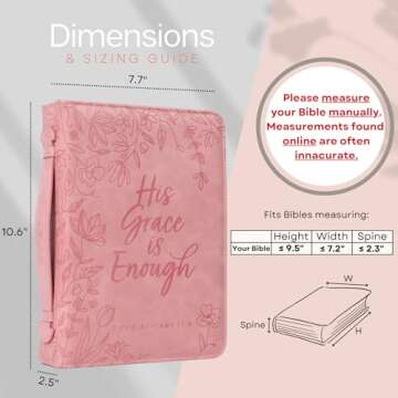 Large Bible Covers for Women - Floral Bible Cover Case for Women | Bible Carrying Case for Women | Girls Bible Cases for Women | Leather Bible Covers for Women with Pockets | Bible Book Cover Gifts