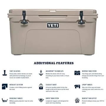 YETI Tundra 65 Cooler, Desert Tan - Lasting Ice Retention and Durability