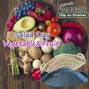AUOON Clip On Strainer Silicone for All Pots and Pans, Pasta Strainer Clip on Food Strainer for Meat Vegetables Fruit Silicone Kitchen Colander (MilkShake)