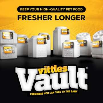 Gamma2 Vittles Vault Airtight Dog Food Storage Container - Fits up to 35 Pounds of Dry Pet Food - Perfect for Cat and Puppy Kibble - BPA-Free Plastic - Made in the USA - 12" L x 16.75" H
