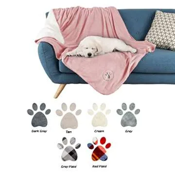 Waterproof Dog Blanket - 50x60-Inch Reversible Sherpa Dog Blanket for Couch, Bed, or Car - Protects from Spills, Stains, or Pet Fur by PETMAKER (Pink)