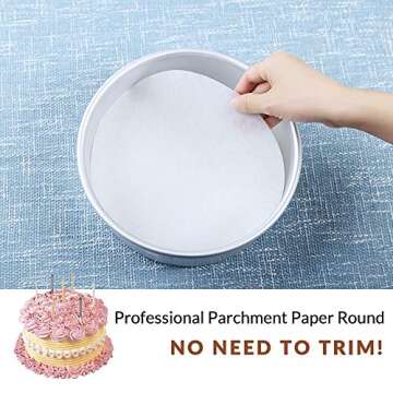 200 Pack Nonstick Parchment Paper Rounds for Easy Baking