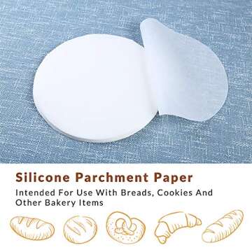 200 Pack Nonstick Parchment Paper Rounds for Easy Baking