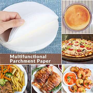200 Pack Nonstick Parchment Paper Rounds for Easy Baking