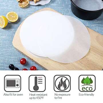 200 Pack Nonstick Parchment Paper Rounds for Easy Baking