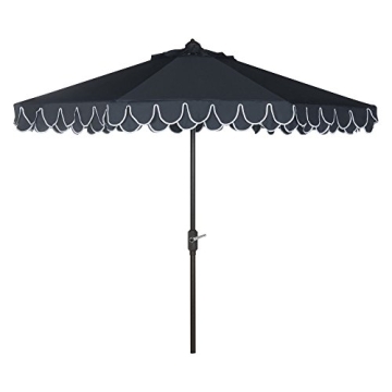 Elegant Navy and White Outdoor Umbrella - Safavieh PAT8006A