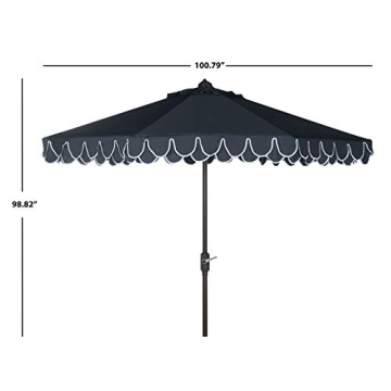 Elegant Navy and White Outdoor Umbrella - Safavieh PAT8006A