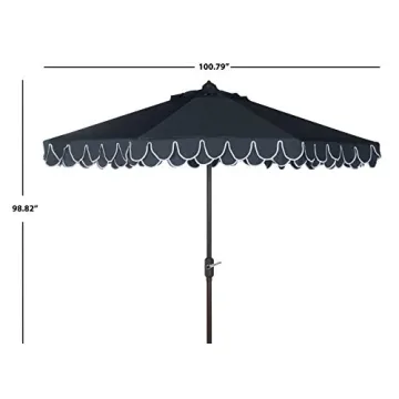 Elegant Navy and White Outdoor Umbrella - Safavieh PAT8006A