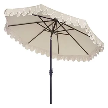 Elegant Navy and White Outdoor Umbrella - Safavieh PAT8006A