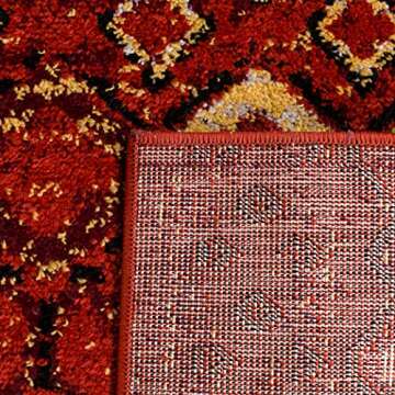 SAFAVIEH Amsterdam Collection Area Rug - 8' x 10', Terracotta & Multi, Moroccan Boho Design, Non-Shedding & Easy Care, Ideal for High Traffic Areas in Living Room, Bedroom (AMS108D)