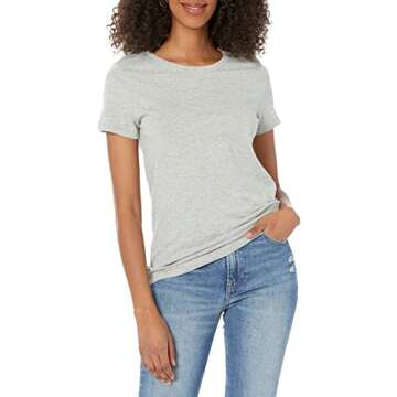 GAP Women's Favorite Crewneck Tee T-Shirt, Versatile Light Heather Grey for All Occasions