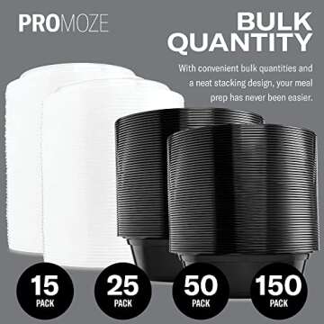 15-Pack Reusable Meal Prep Containers Microwave Safe Food Storage Containers with Lids, 28 oz Round Take Out Disposable Plastic Bento Lunch Box To Go Meal Prep Bowls, BPA-Free, Freezer Dishwasher Safe