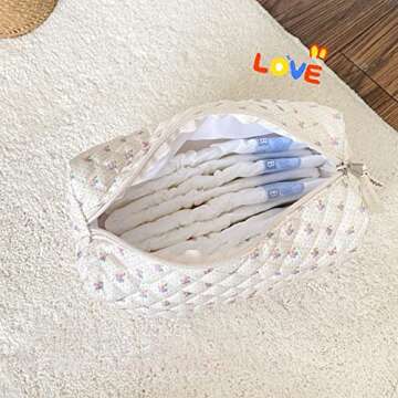 Lushandy Kawaii Floral Makeup Bag Travel Organizer