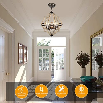 Stunning Rustic Derksic Orb 6-Light Chandelier