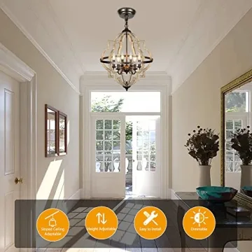 Stunning Rustic Derksic Orb 6-Light Chandelier