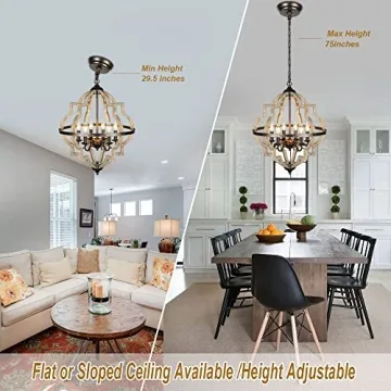 Stunning Rustic Derksic Orb 6-Light Chandelier