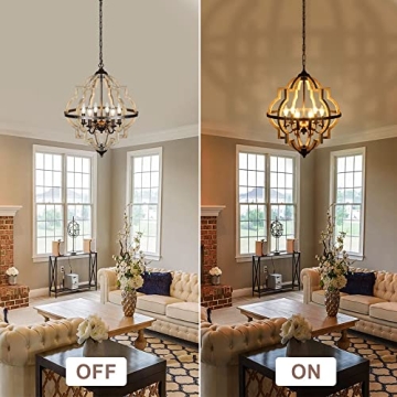 Stunning Rustic Derksic Orb 6-Light Chandelier