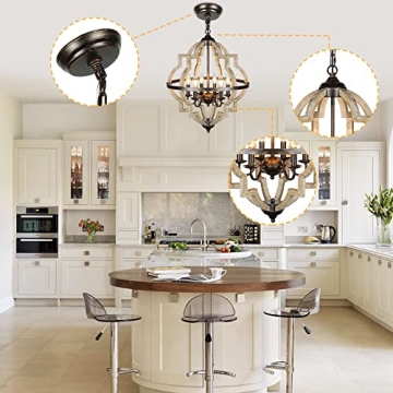 Stunning Rustic Derksic Orb 6-Light Chandelier