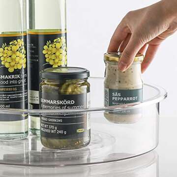 SANNO Round Lazy Susan RotatingTurntable Storage Container for Kitchen Cabinet, Pantry, Refrigerator, Countertop Food Safe Turntable Spice Rack for Cupboard,Spinning Organizes 2