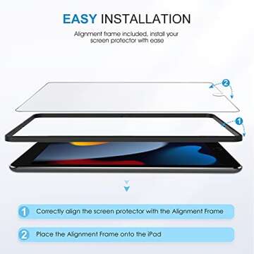 SPARIN 3 Pack Screen Protector for iPad 9th 8th 7th Generation 10.2 inch, Tempered Glass Compatible with iPad 9 8 7 (2021 2020 2019)