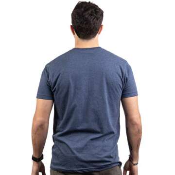 Ann Arbor T-shirt Co. Acoustic Guitar Moonrise | Guitarist Musician Music Player for Man Woman T-Shirt - Blue/Vintage Navy, Medium