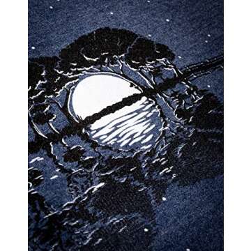 Ann Arbor T-shirt Co. Acoustic Guitar Moonrise | Guitarist Musician Music Player for Man Woman T-Shirt - Blue/Vintage Navy, Medium