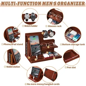 Wood Phone Docking Station for Phones and Watches