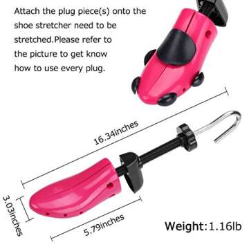 eachway Shoe Stretcher Shoe Trees,Adjustable Length & Width for Men and Women（For Women's 5.5-10