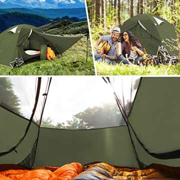 Bessport Camping Tent 2 Person Tent Waterproof Two Doors Backpacking Tent Easy Setup Lightweight for Outdoor, Hiking Mountaineering Travel
